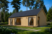 Blockbohlenhaus ADRIAN (44mm + Holzverschalung ), 50m² Extra Isoliert – Bild 4