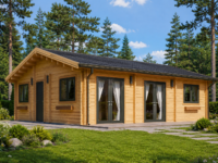 Blockbohlenhaus ANDI (44+44mm), 72m² Isoliert