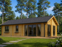 Blockbohlenhaus ANGELA (44+44 mm) – 71 m² Isoliert