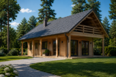 Blockbohlenhaus ANIKA (66 mm) · 139 m² inklusive Terrasse