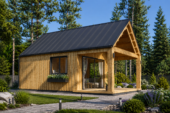 Blockbohlenhaus ANNA (44 mm + Holzverschalung ), 39 m² – Bild 3