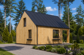 Blockbohlenhaus ANNA (44 mm + Holzverschalung ), 39 m² – Bild 2