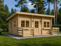 Blockbohlenhaus ARMIN (44 mm) · 31 m² · Pultdach