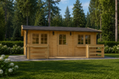Blockbohlenhaus ARMIN (44 mm) 31 m² mit Satteldach Extra Isoliert – Bild 5