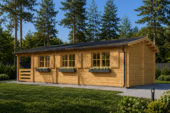 Blockbohlenhaus HANNES (44+44 mm) · 42 m² + 10 m² Terrasse · Extra Isoliert – Bild 3