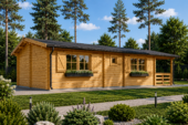 Blockbohlenhaus HANNES (44+44 mm) · 42 m² + 10 m² Terrasse · Extra Isoliert – Bild 4
