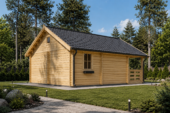 Blockbohlenhaus INNSBRUCK (44+44 mm · Extra Isoliert) · 36 m² + 14 m² Schlafboden – Bild 5