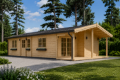 Blockbohlenhaus LUDWIG (Isoliert, 44+44 mm), 6x12m, 72m²