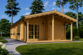 Blockbohlenhaus LUDWIG (Isoliert, 44+44 mm), 6x12m, 72m² – Bild 3