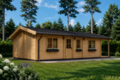 Blockbohlenhaus LUDWIG (Isoliert, 44+44 mm), 6x12m, 72m² – Bild 5