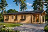Blockbohlenhaus LUDWIG (Isoliert, 44+44 mm), 6x12m, 72m² – Bild 2