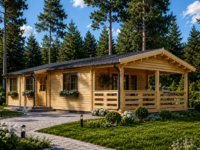 Blockbohlenhaus TRAUNSEE (44+44 mm) · 50 m² · Isoliert