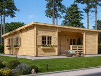 Blockbohlenhaus ULRICH (44 oder 66 mm) · 70 m² · Flachdach
