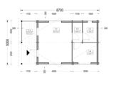 Blockbohlenhaus mit Terrasse ANTON, 5x9 m, 35 m² + 8m² Isoliert – Bild 6