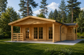 Blockbohlenhaus DORIS (Extra Isoliert, 44+44 mm) · 63 m² mit Terrasse – Bild 5