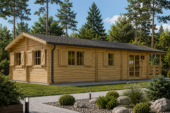 Blockbohlenhaus DORIS (Extra Isoliert, 44+44 mm) · 63 m² mit Terrasse – Bild 3