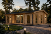 Blockbohlenhaus FELDKIRCH (Isoliert, 44+44 mm) · 56 m²
