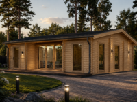 Blockbohlenhaus FELDKIRCH (Isoliert, 44+44 mm) · 56 m²