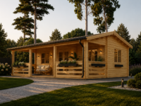 Blockbohlenhaus mit Terrasse LILLI, 32 m² + 20m²