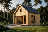 Blockbohlenhaus SASCHA (44 mm + Holzverschalung), 20 m² Extra Isoliert