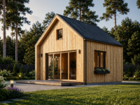 Blockbohlenhaus SASCHA (44 mm + Holzverschalung), 20 m² Isoliert