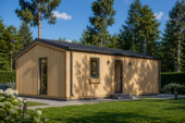 Blockbohlenhaus ARNOLD (44mm + Holzverschalung), 43m² – Bild 2