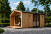 Gartenhaus ELSA (34 mm + Holzverschalung), 5x4m, 20m² – Bild 2