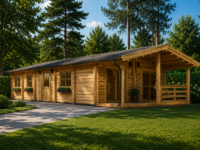 Blockbohlenhaus GOSAU (66 mm), 6x15 m, 90 m²
