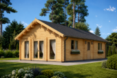 Blockbohlenhaus GRAZ (44+44 mm Isoliert) · 54 m²