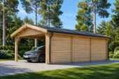 Carport 4 × 5 m mit Schuppen & Seitenwand (44 mm) · 4 × 2,5 m – Bild 3