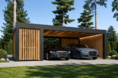 Carport NOVA Plus für 2 Autos mit Schuppen und Seitenwand, 7.6x5.6 m – Bild 2