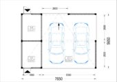 Carport NOVA Plus für 2 Autos mit Schuppen und Seitenwand, 7.6x5.6 m – Bild 6