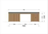 Carport NOVA Plus für 2 Autos mit Schuppen und Seitenwand, 7.6x5.6 m – Bild 8