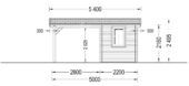 Carport aus Holz für 1 Auto mit Schuppen (44 mm), 5x6 m – Bild 5