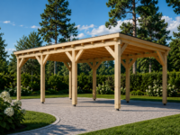 Carport aus Holz mit Flachdach, 3x6m, 18m²