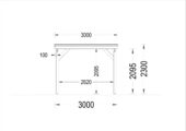 Carport aus Holz mit Flachdach, 3x6m, 18m² – Bild 3