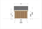 Carport aus Holz mit L-förmiger Wand SANDRA, 3.2x6 m – Bild 7