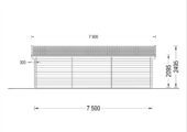 Carport 4 × 5 m mit Schuppen & Seitenwand (44 mm) · 4 × 2,5 m – Bild 7