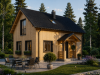 Wohnhaus ERNI (66mm + Holzverschalung, Isoliert) 70 m²