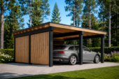 Doppelcarport NOVA mit L-förmiger Wand,  6x6m – Bild 4