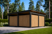 Doppelcarport NOVA mit L-förmiger Wand,  6x6m – Bild 3