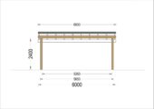 Doppelcarport NOVA mit L-förmiger Wand,  6x6m – Bild 8