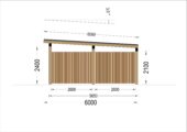 Doppelcarport NOVA mit L-förmiger Wand,  6x6m – Bild 9