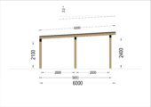 Doppelcarport NOVA mit L-förmiger Wand,  6x6m – Bild 7