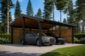 Doppelcarport SANDRA+ mit Seitenwand · 6 × 6 m