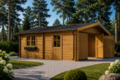Doppelgarage aus Holz (44 mm) 6x6 m, 36 m² – Bild 2