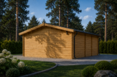 Doppelgarage aus Holz TWIN (44mm) 6x6m, 36m² – Bild 4