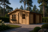 Doppelgarage aus Holz TWIN (44mm) 6x6m, 36m² – Bild 3