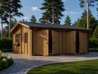 Doppelgarage aus Holz TWIN (44mm) 6x6m, 36m²