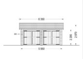 Doppelgarage aus Holz TWIN (44mm) 6x6m, 36m² – Bild 9